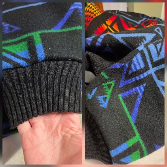 VTG 80s 90s Pendleton Wool Blend Aztec Bomber Jacket RARE COLOR Sz. L - Picture 8 of 12